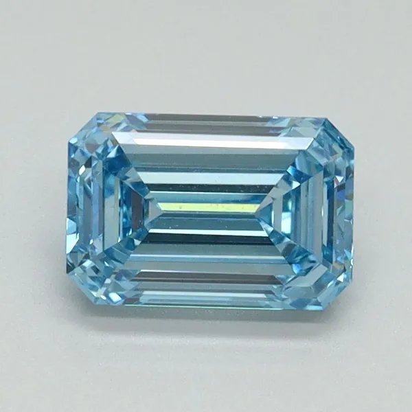 1.03ct EMERALD Fancy Vivid Blue VVS2 Coloured Lab diamond