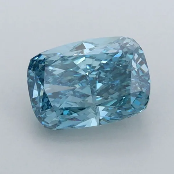 0.96ct CUSHION Fancy Vivid Blue VVS2 Coloured Lab diamond