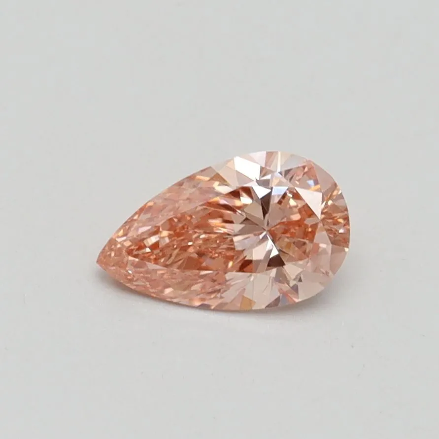 0.46ct PEAR Fancy Intense Pink VVS2 Coloured Lab diamond