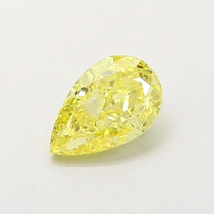 0.83ct PEAR Fancy Intense Yellow VS2 Coloured Lab diamond