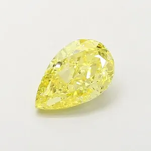 0.83ct PEAR Fancy Intense Yellow VS2 Coloured Lab diamond