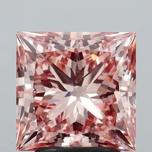 3.09ct PRINCESS Fancy Intense Pink VS1 Coloured Lab diamond