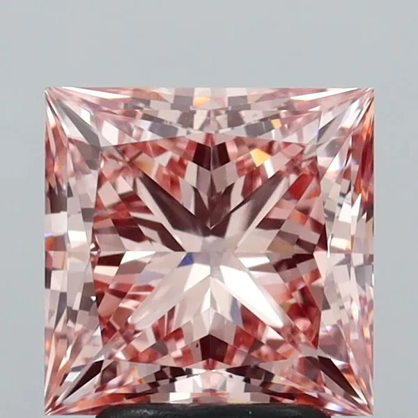 3.09ct PRINCESS Fancy Intense Pink VS1 Coloured Lab diamond