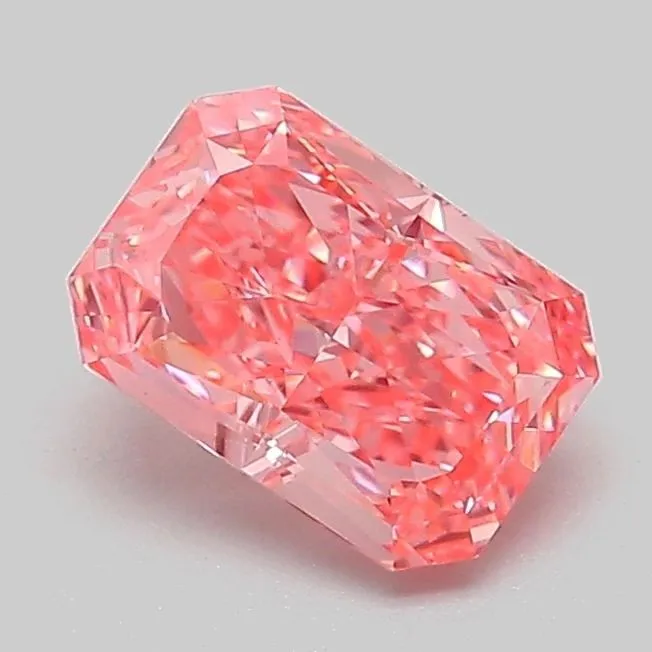 1.05ct RADIANT Fancy Vivid Pink VVS2 Coloured Lab diamond