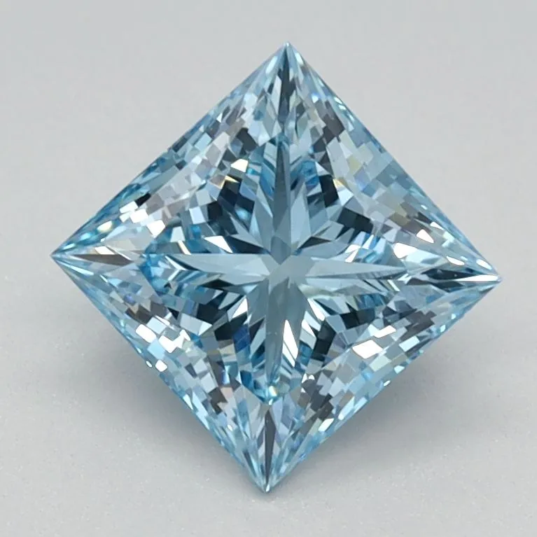 1.64ct PRINCESS Fancy Vivid Blue VS1 Coloured Lab diamond