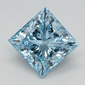 1.64ct PRINCESS Fancy Vivid Blue VS1 Coloured Lab diamond