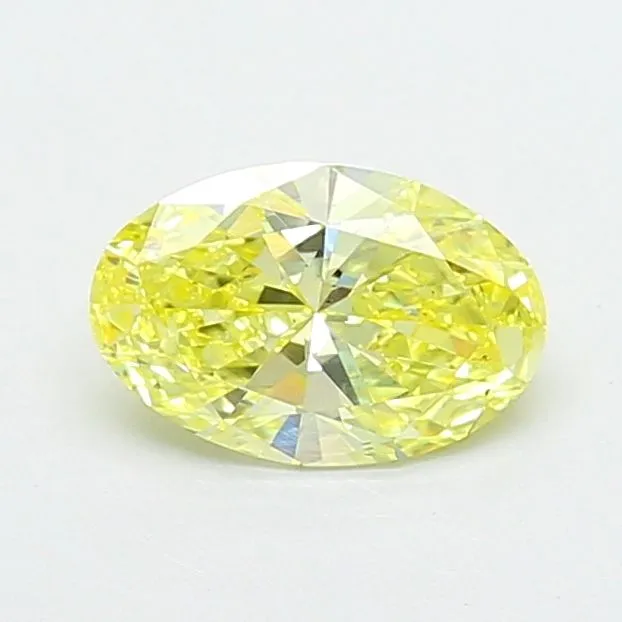 0.90ct OVAL Fancy Intense Yellow VS2 Coloured Lab diamond