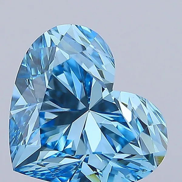 1.55ct HEART Fancy Vivid Blue VVS2 Coloured Lab diamond