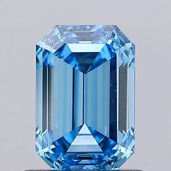 0.99ct EMERALD Fancy Vivid Blue VS1 Coloured Lab diamond