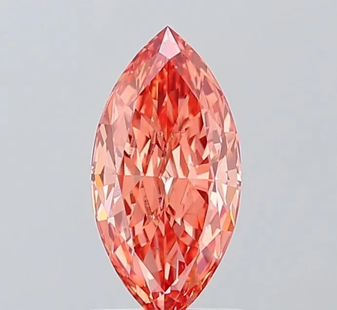 1.09ct MARQUISE Fancy Vivid Orangey Pink VS1 Coloured Lab diamond