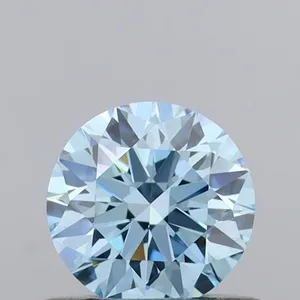0.52ct ROUND Fancy Vivid Blue VVS2 Coloured Lab diamond