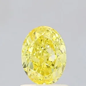 1ct OVAL Fancy Vivid Yellow SI1 Coloured Lab diamond
