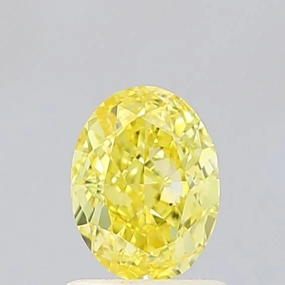 1ct OVAL Fancy Vivid Yellow SI1 Coloured Lab diamond
