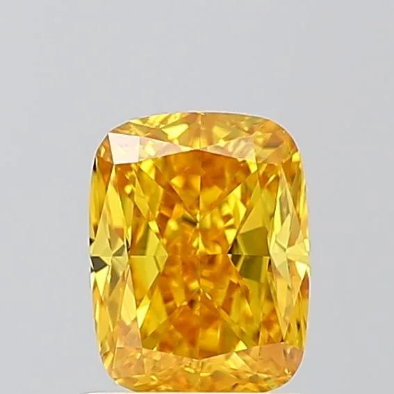 1ct CUSHION Fancy Vivid Yellow VS1 Coloured Lab diamond