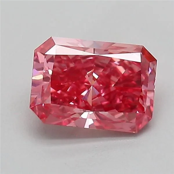 1.28ct RADIANT Fancy Vivid Pink VS2 Coloured Lab diamond
