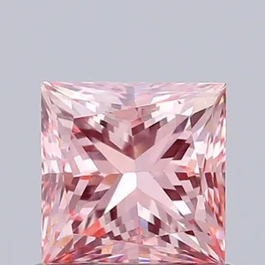 0.78ct PRINCESS Fancy Intense Pink VS1 Coloured Lab diamond