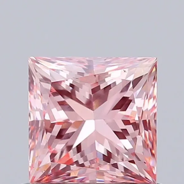 0.78ct PRINCESS Fancy Intense Pink VS1 Coloured Lab diamond