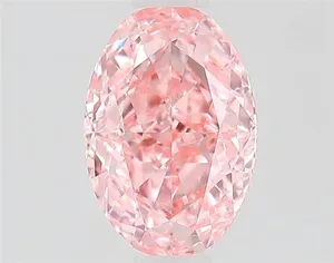 1.07ct OVAL Fancy Vivid Pink VS1 Coloured Lab diamond