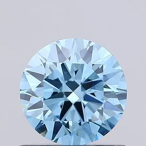 0.75ct ROUND Fancy Vivid Blue VVS2 Coloured Lab diamond