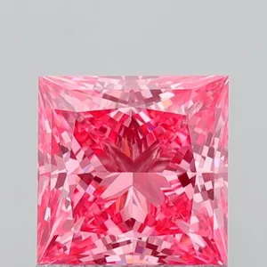 1.25ct PRINCESS Fancy Vivid Pink VVS2 Coloured Lab diamond