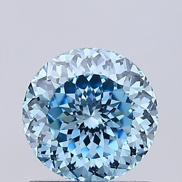 0.90ct ROUND Fancy Vivid Blue VS1 Coloured Lab diamond