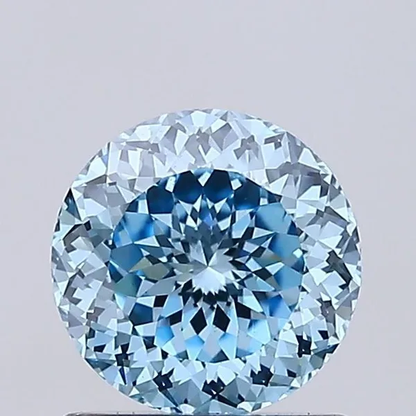 0.9ct ROUND Fancy Vivid Blue VS1 Coloured Lab diamond