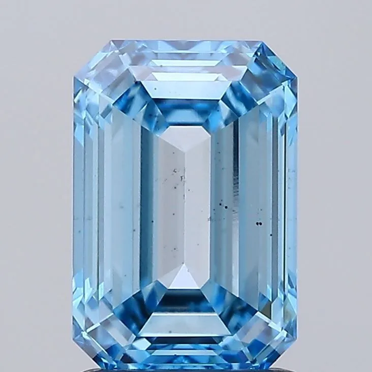 1.67ct EMERALD Fancy Vivid Blue VS2 Coloured Lab diamond