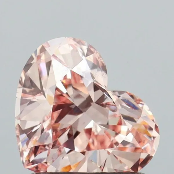 1.11ct HEART Fancy Pink VS2 Coloured Lab diamond