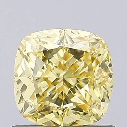 1.00ct CUSHION Fancy Intense Yellow VS2 Coloured Lab diamond