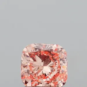 1.05ct CUSHION Fancy Intense Orangey Pink VS2 Coloured Lab diamond