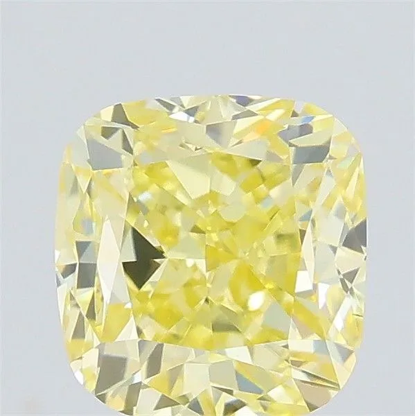 0.92ct CUSHION Fancy Yellow VS1 Coloured Lab diamond