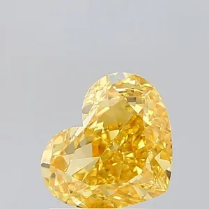 1.59ct HEART Fancy Vivid Yellow VVS2 Coloured Lab diamond