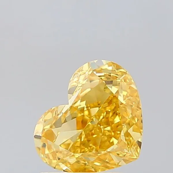 1.59ct HEART Fancy Vivid Yellow VVS2 Coloured Lab diamond
