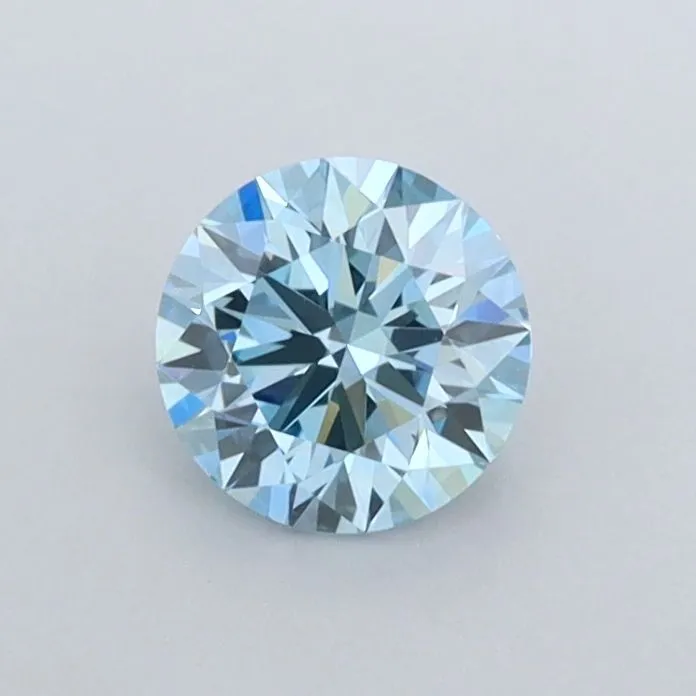 0.53ct ROUND Fancy Vivid Blue VVS2 Coloured Lab diamond