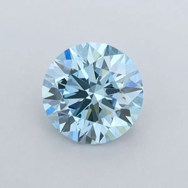 0.53ct ROUND Fancy Vivid Blue VVS2 Coloured Lab diamond
