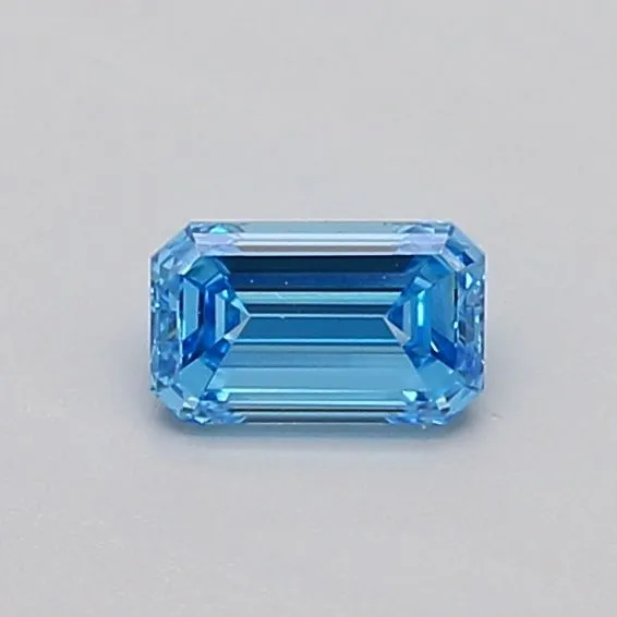 0.32ct EMERALD Fancy Vivid Blue VS1 Coloured Lab diamond