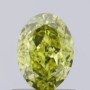 0.87ct OVAL Fancy Intense Yellow VS1 Coloured Lab diamond