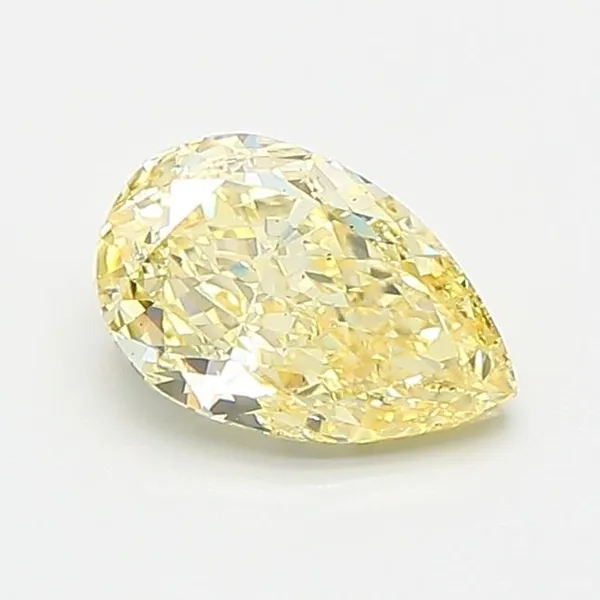 0.76ct PEAR Fancy Yellow VS2 Coloured Lab diamond