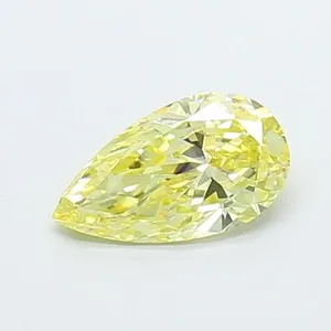 0.54ct PEAR Fancy Intense Yellow VVS2 Coloured Lab diamond