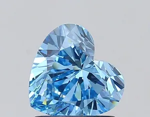 1.16ct HEART Fancy Vivid Blue VVS1 Coloured Lab diamond