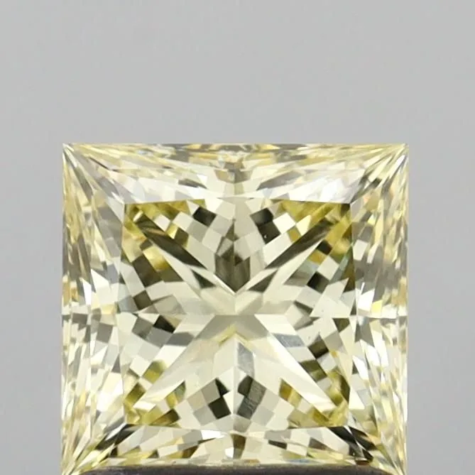 1.09ct PRINCESS Fancy Yellow VS1 Coloured Lab diamond