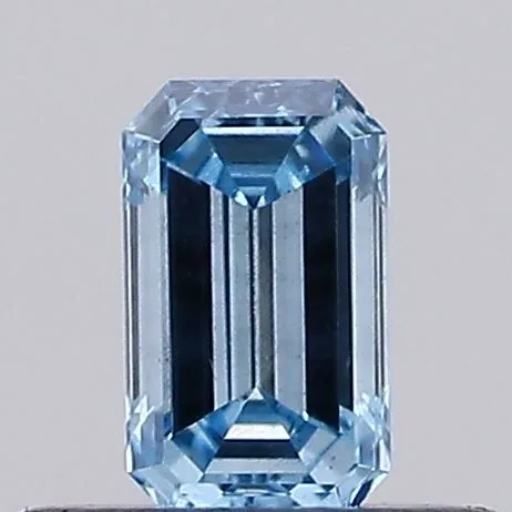 0.30ct EMERALD Fancy Vivid Blue SI1 Coloured Lab diamond