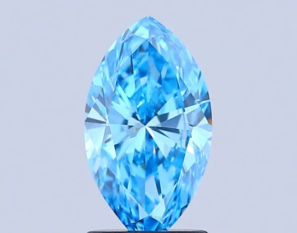 1.51ct MARQUISE Fancy Vivid Blue VVS2 Coloured Lab diamond