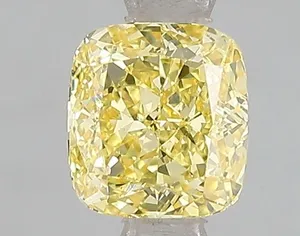 1ct CUSHION Fancy Vivid Yellow VS2 Coloured Lab diamond
