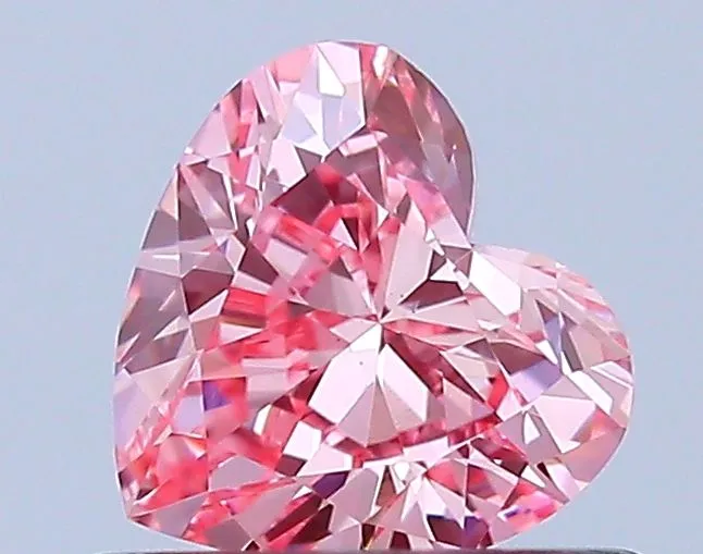 0.49ct HEART Fancy Vivid Pink VS1 Coloured Lab diamond