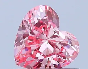 0.49ct HEART Fancy Vivid Pink VS1 Coloured Lab diamond