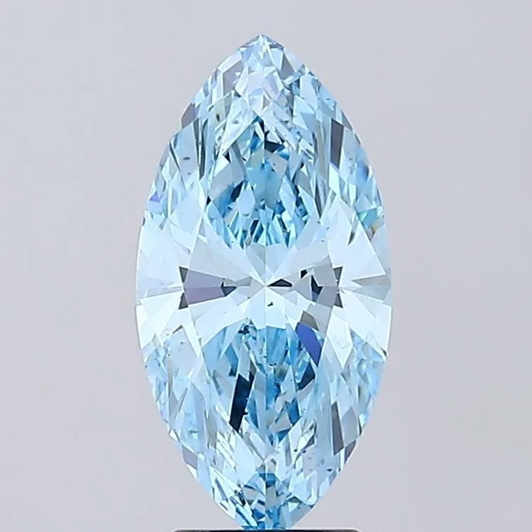 3.08ct MARQUISE Fancy Vivid Blue SI1 Coloured Lab diamond