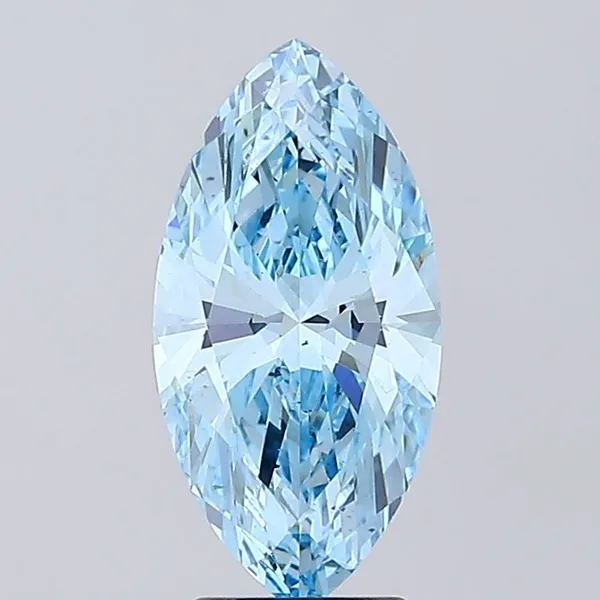 3.08ct MARQUISE Fancy Vivid Blue SI1 Coloured Lab diamond