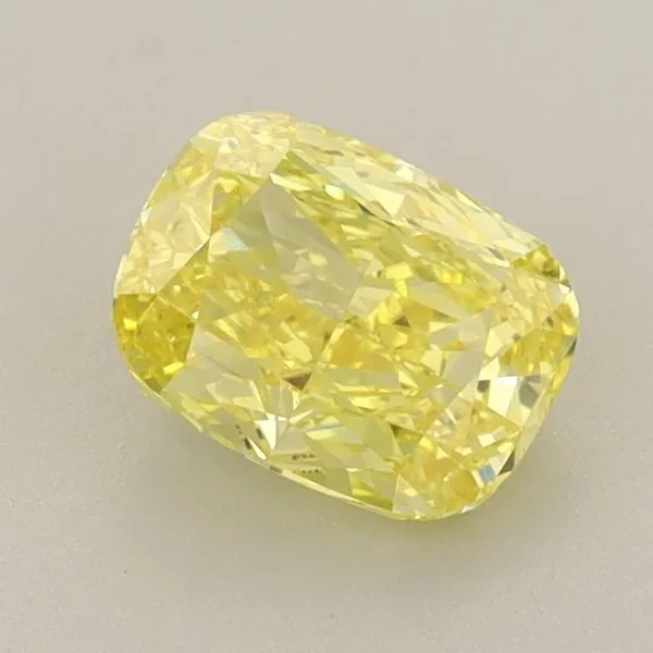 1.04ct CUSHION Fancy Vivid Yellow VVS2 Coloured Lab diamond