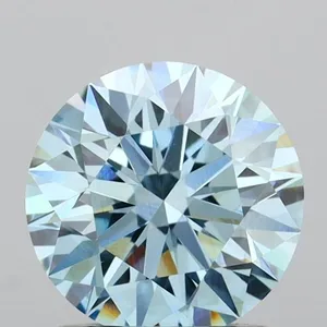 1.08ct ROUND Fancy Vivid Blue VVS2 Coloured Lab diamond